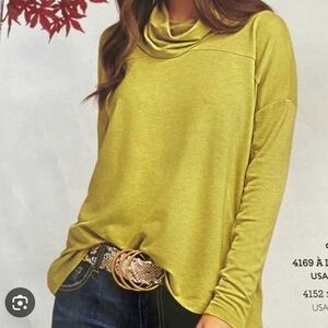 Cabi Women's Cowl Neck Sweater - Olive Green